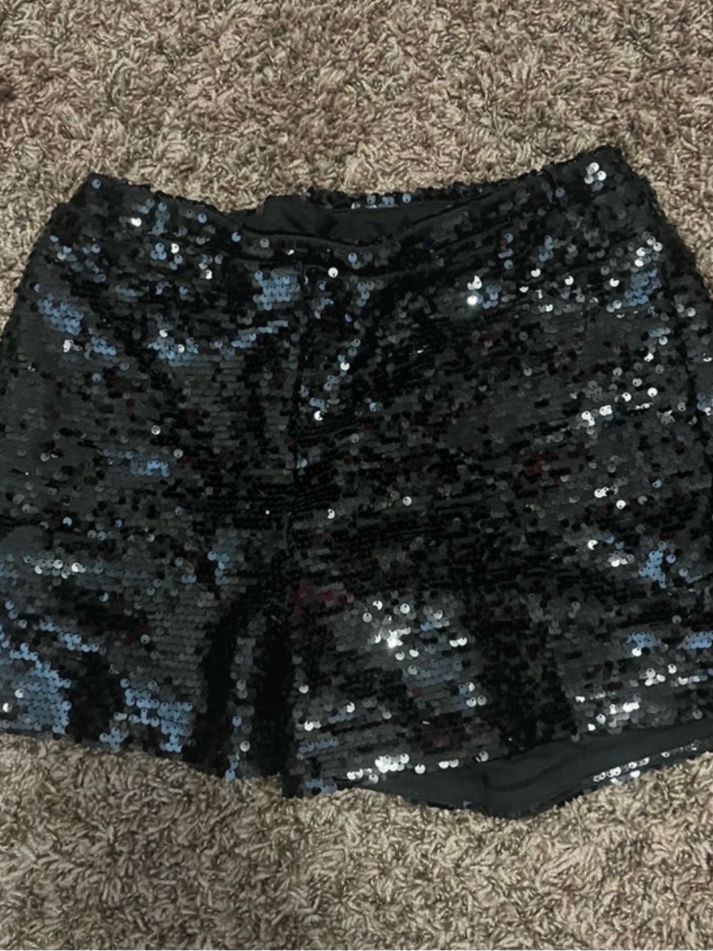 Black Sequin Party Shorts